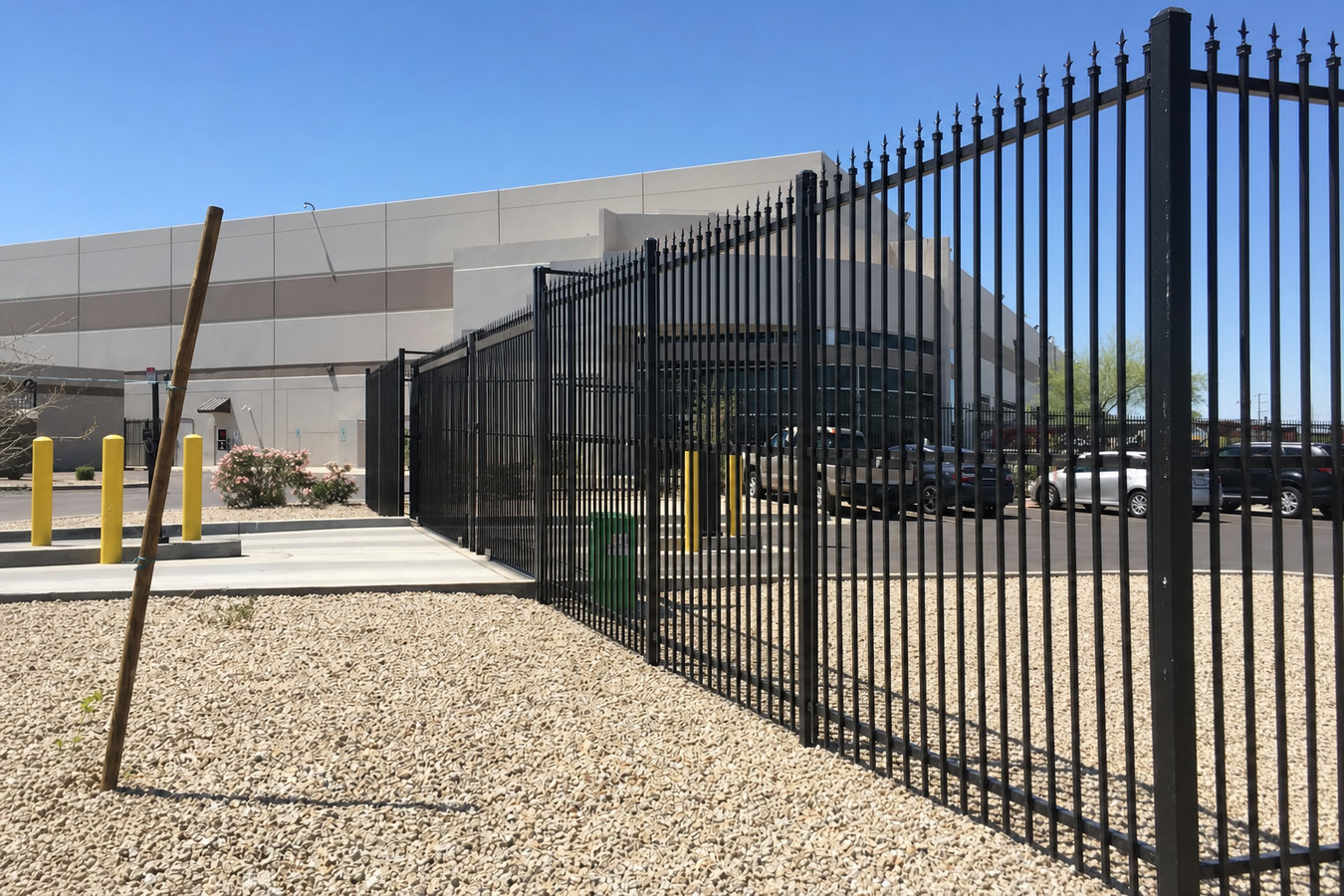 Commercial fence installation